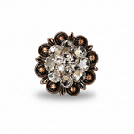 Copper Clear Crystal Conchos | Sizes 1"- 3" | Buckles | Saddle Set | Leather Rosettes | Slide