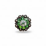 Copper Fern - Clear Crystal Conchos | Sizes 1"- 3" | Buckles | Saddle Set | Leather Rosettes | Slide