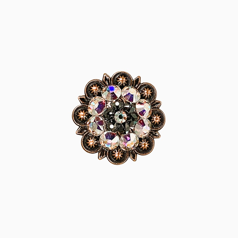 Copper Jet - AB -  Crystal Conchos Sizes from 1"-3" and Buckles
