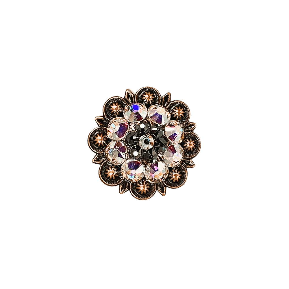 AB & Jet Copper 1.25" European Crystal Concho - RODEO DRIVE