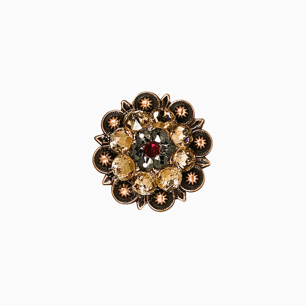 Copper Ruby - Jet - Champagne - Crystal Conchos Sizes from 1
