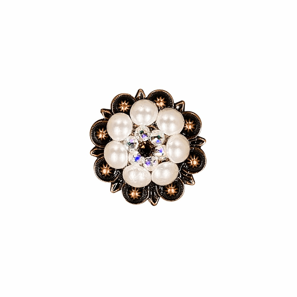 Topaz, AB & Pearl Copper 1.25" European Crystal Concho - RODEO DRIVE