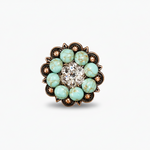 Copper Turquoise - Clear Crystal Conchos | Sizes 1"- 3" | Buckles | Saddle Set | Leather Rosettes | Slide