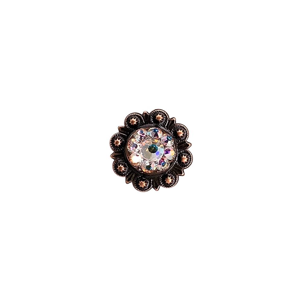 Copper AB Crystal Conchos Sizes from 1"-3" and Buckles