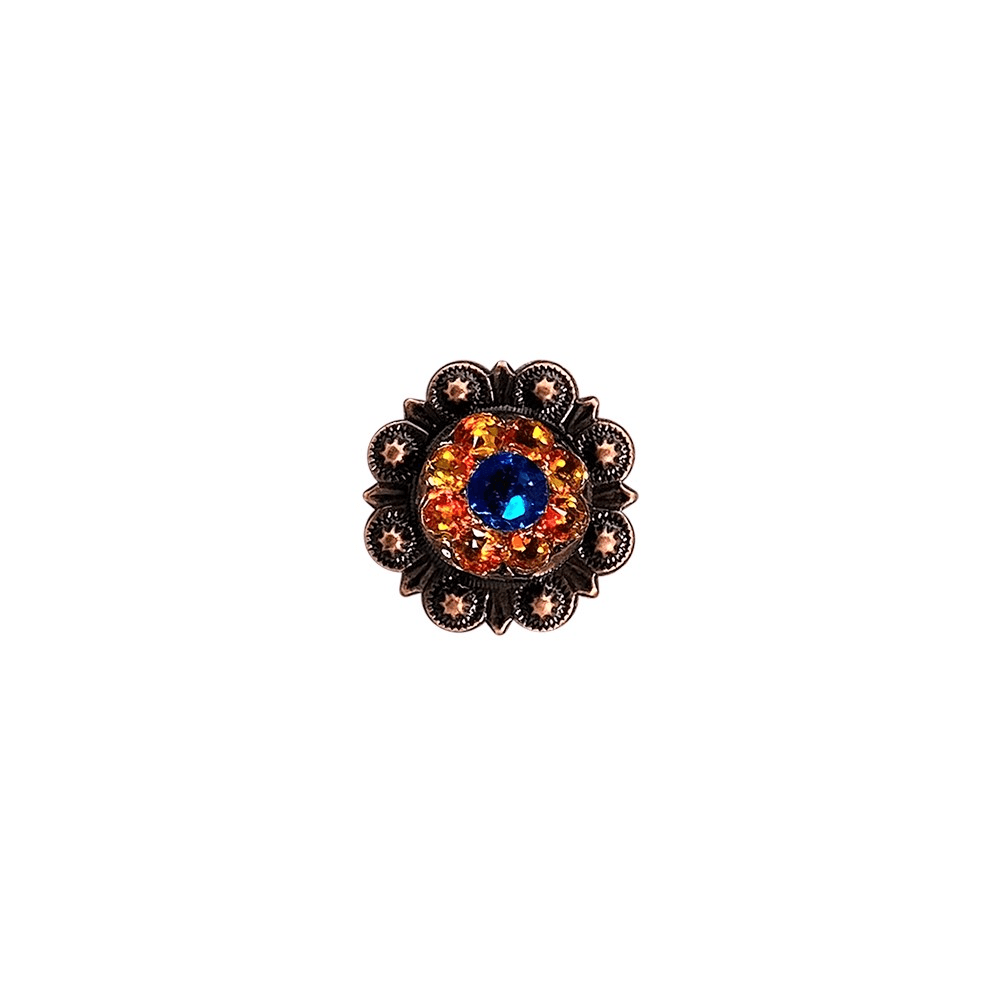 Carpi & Fire Opal Copper 1" European Crystal Concho - RODEO DRIVE