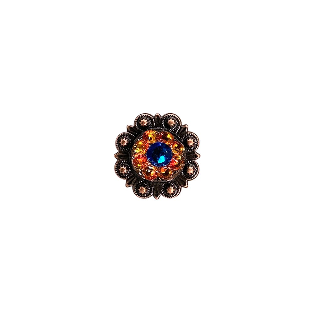 Copper Capri - Fire Opal - Teal - Crystal Conchos Sizes from 1
