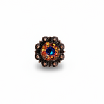 Copper Capri - Fire Opal - Teal Crystal Conchos | Sizes 1"- 3" | Buckles | Saddle Set | Leather Rosettes | Slide
