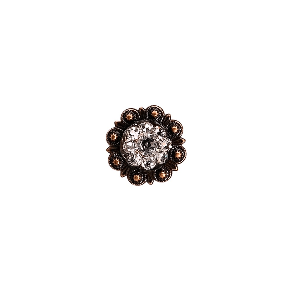 Clear Copper 1" European Crystal Concho - RODEO DRIVE