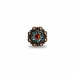 Copper Fire Opal - Teal - AB Crystal Conchos | Sizes 1"- 3" | Buckles | Saddle Set | Leather Rosettes | Slide