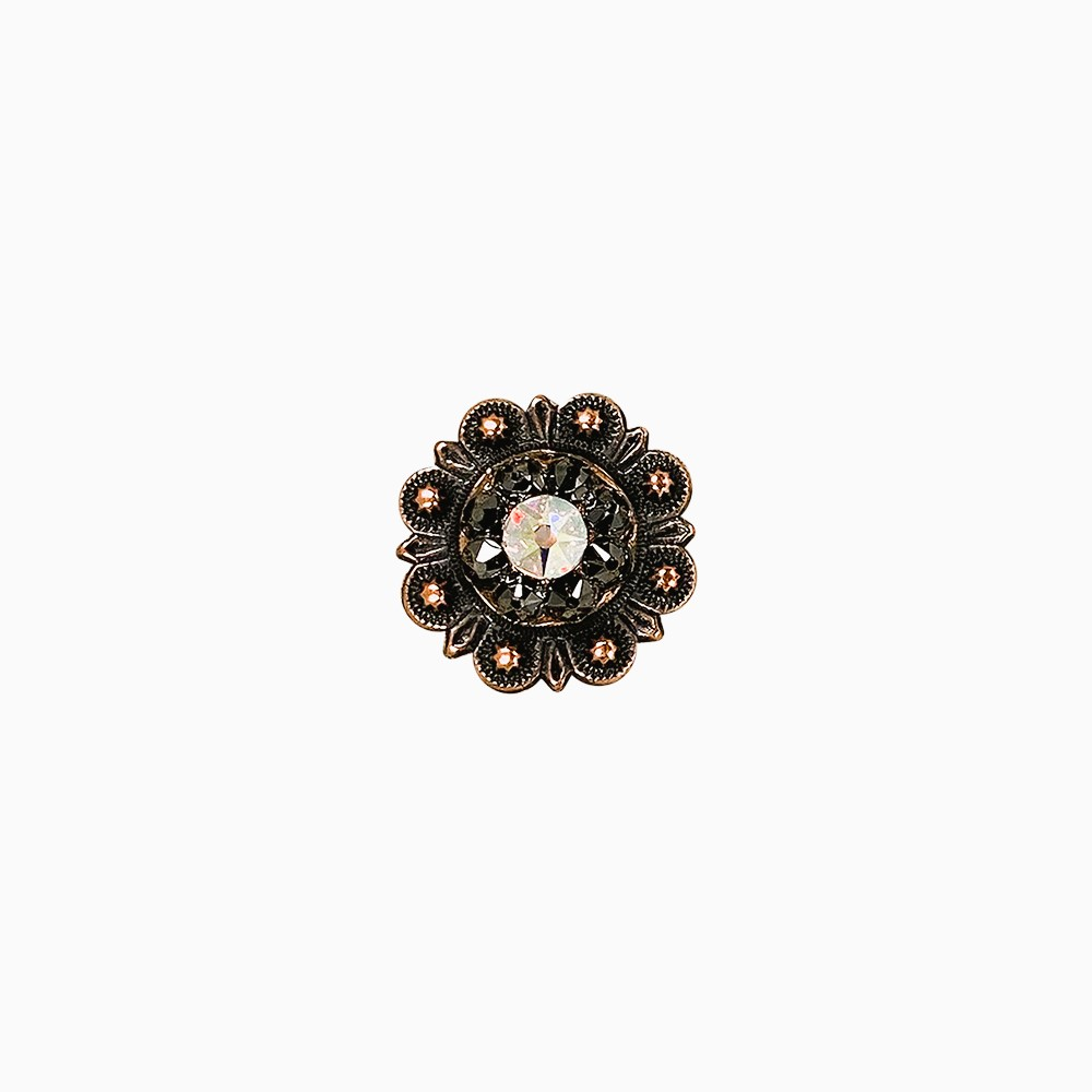 Copper Jet - AB -  Crystal Conchos Sizes from 1"-3" and Buckles