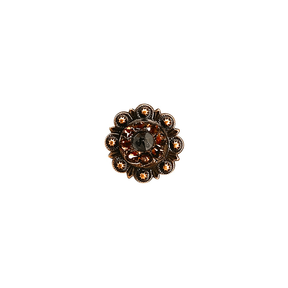 Jet & Topaz Copper 1" European Crystal Concho - RODEO DRIVE