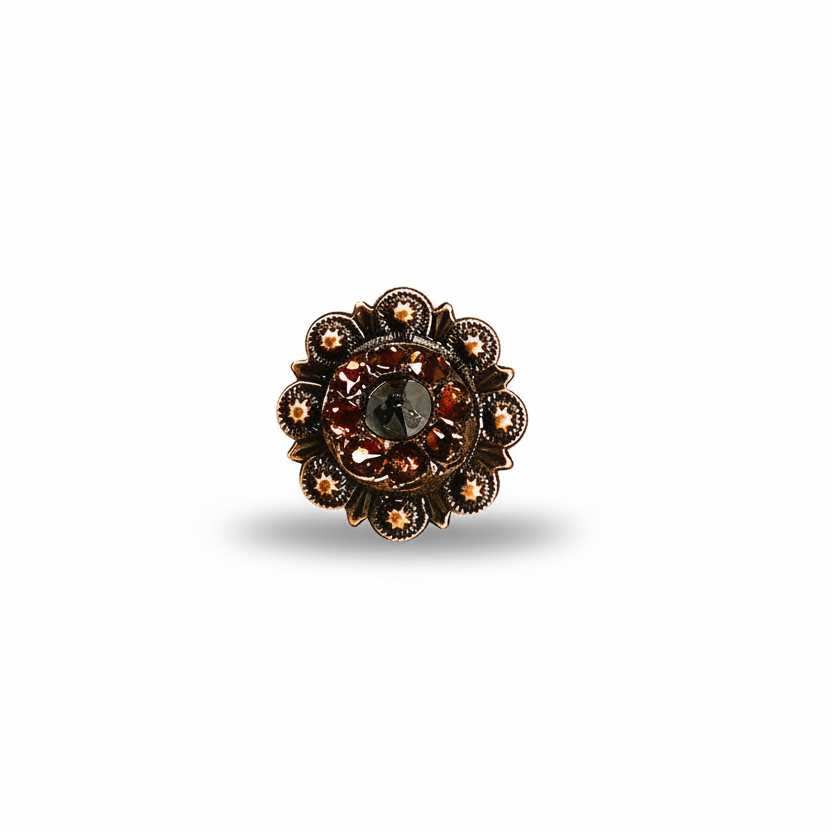 Copper Jet - Champagne - Topaz Crystal Conchos | Sizes 1"- 3" | Buckles | Saddle Set | Leather Rosettes | Slide