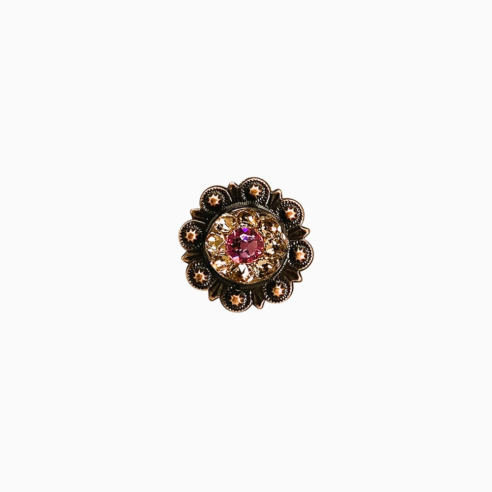 Copper Pink - AB - Champagne - Crystal Conchos Sizes from 1"-3" and Buckles