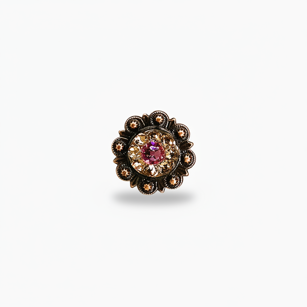 Copper Pink - AB - Champagne Crystal Conchos | Sizes 1"- 3" | Buckles | Saddle Set | Leather Rosettes | Slide