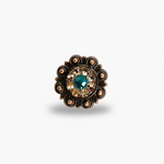 Copper Teal - Champagne Crystal Conchos | Sizes 1"- 3" | Buckles | Saddle Set | Leather Rosettes | Slide