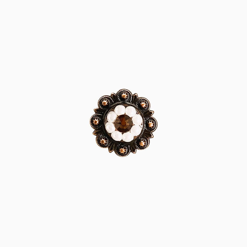 Copper Topaz - AB - Pearl - Crystal Conchos Sizes from 1"-3" and Buckles