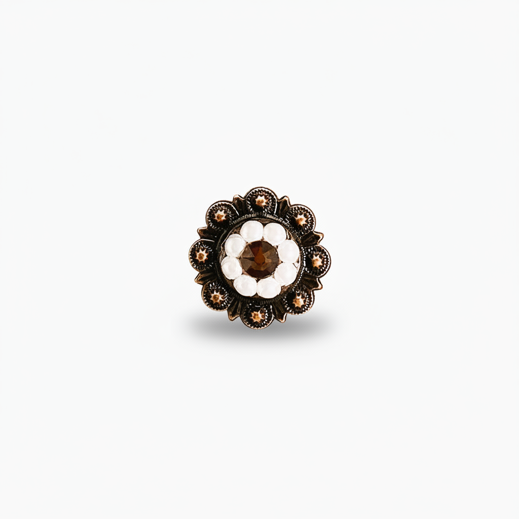 Copper Topaz - AB - Pearl Crystal Conchos | Sizes 1"- 3" | Buckles | Saddle Set | Leather Rosettes | Slide