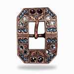 Copper Amethyst - Aqua - Clear Crystal Conchos | Sizes 1"- 3" | Buckles | Saddle Set | Leather Rosettes | Slide