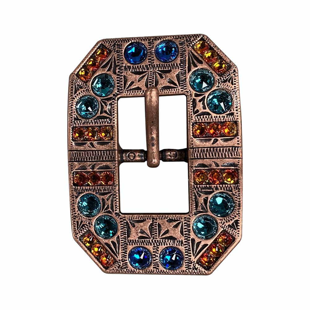 Copper Capri - Fire Opal - Teal - Crystal Conchos Sizes from 1"-3" and Buckles