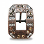 Copper Champagne - Clear Crystal Conchos | Sizes 1"- 3" | Buckles | Saddle Set | Leather Rosettes | Slide