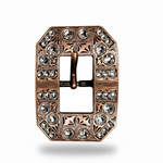Copper Clear Crystal Conchos | Sizes 1"- 3" | Buckles | Saddle Set | Leather Rosettes | Slide