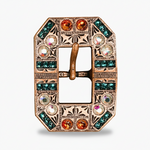 Copper Fire Opal - Teal - AB Crystal Conchos | Sizes 1"- 3" | Buckles | Saddle Set | Leather Rosettes | Slide