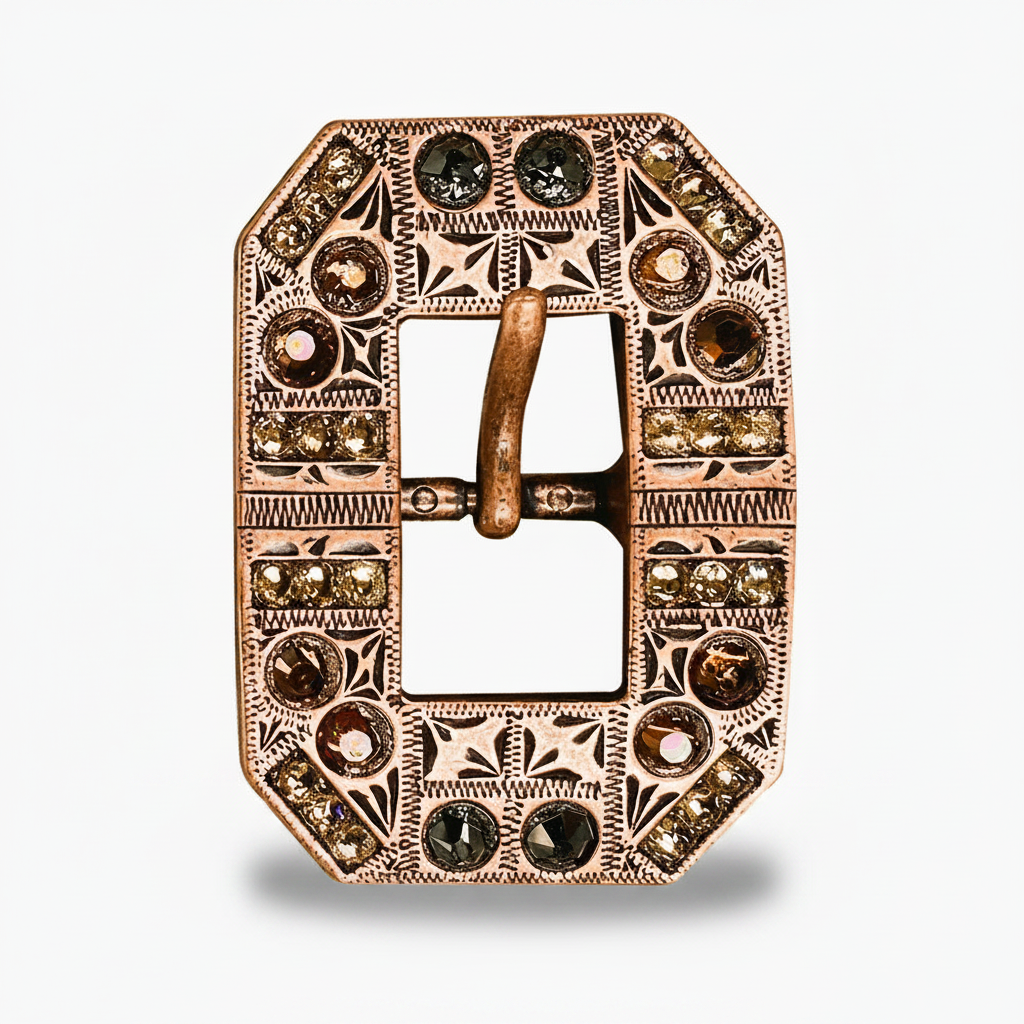 Copper Jet - Champagne - Topaz Crystal Conchos | Sizes 1"- 3" | Buckles | Saddle Set | Leather Rosettes | Slide