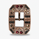 Copper Ruby - Jet - Champagne Crystal Conchos | Sizes 1"- 3" | Buckles | Saddle Set | Leather Rosettes | Slide
