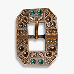 Copper Teal - Champagne - Topaz Crystal Conchos | Sizes 1"- 3" | Buckles | Saddle Set | Leather Rosettes | Slide