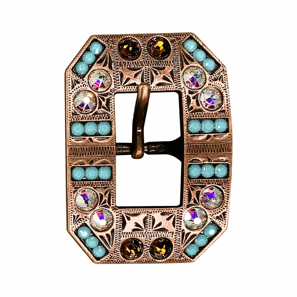 Copper Topaz - Turquoise - AB - Crystal Conchos Sizes from 1"-3" and Buckles