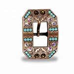 Copper Topaz - Turquoise - AB Crystal Conchos | Sizes 1"- 3" | Buckles | Saddle Set | Leather Rosettes | Slide
