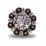 Copper AB Crystal Conchos | Sizes 1"- 3" | Buckles | Saddle Set | Leather Rosettes | Slide