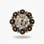 Copper Clear Crystal Conchos | Sizes 1"- 3" | Buckles | Saddle Set | Leather Rosettes | Slide