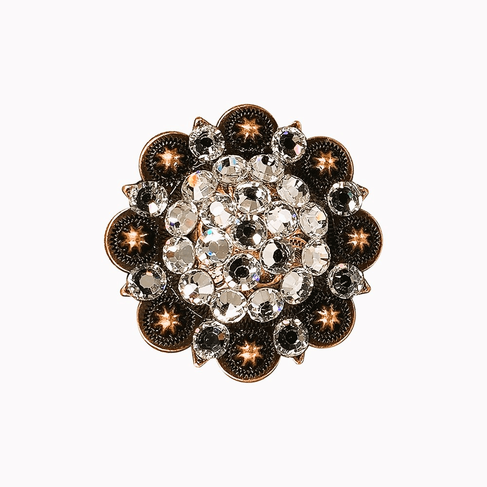 Clear Copper 2" European Crystal Concho - RODEO DRIVE