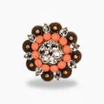 Copper Coral - Clear Crystal Conchos | Sizes 1"- 3" | Buckles | Saddle Set | Leather Rosettes | Slide