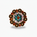 Copper Fire Opal - Teal - AB Crystal Conchos | Sizes 1"- 3" | Buckles | Saddle Set | Leather Rosettes | Slide