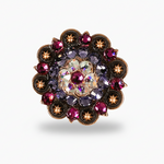 Copper Fuchsia - AB - Lilac Crystal Conchos | Sizes 1"- 3" | Buckles | Saddle Set | Leather Rosettes | Slide