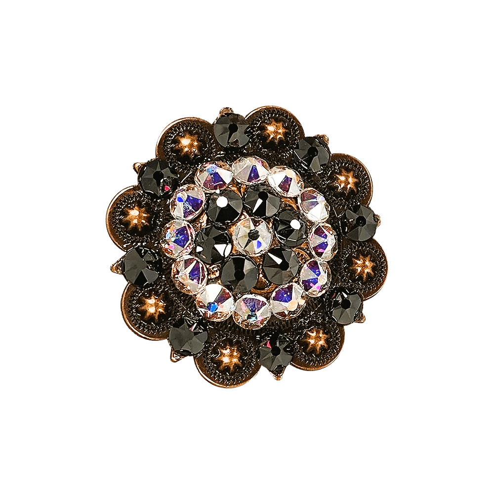 AB & Jet Copper 2" European Crystal Concho - RODEO DRIVE