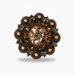 Copper Jet - Champagne - Topaz Crystal Conchos | Sizes 1"- 3" | Buckles | Saddle Set | Leather Rosettes | Slide