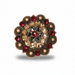 Copper Ruby - Jet - Champagne Crystal Conchos | Sizes 1"- 3" | Buckles | Saddle Set | Leather Rosettes | Slide