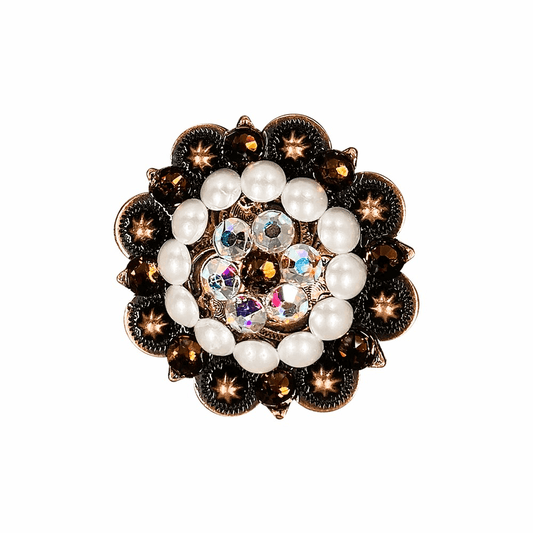 Topaz, AB & Pearl Copper 2" European Crystal Concho - RODEO DRIVE