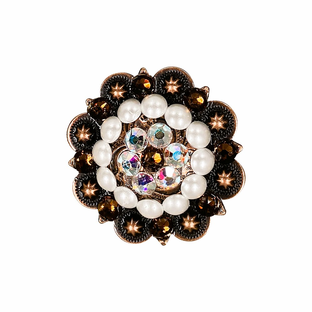 Copper Topaz - AB - Pearl - Crystal Conchos Sizes from 1"-3" and Buckles