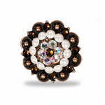 Copper Topaz - AB - Pearl Crystal Conchos | Sizes 1"- 3" | Buckles | Saddle Set | Leather Rosettes | Slide