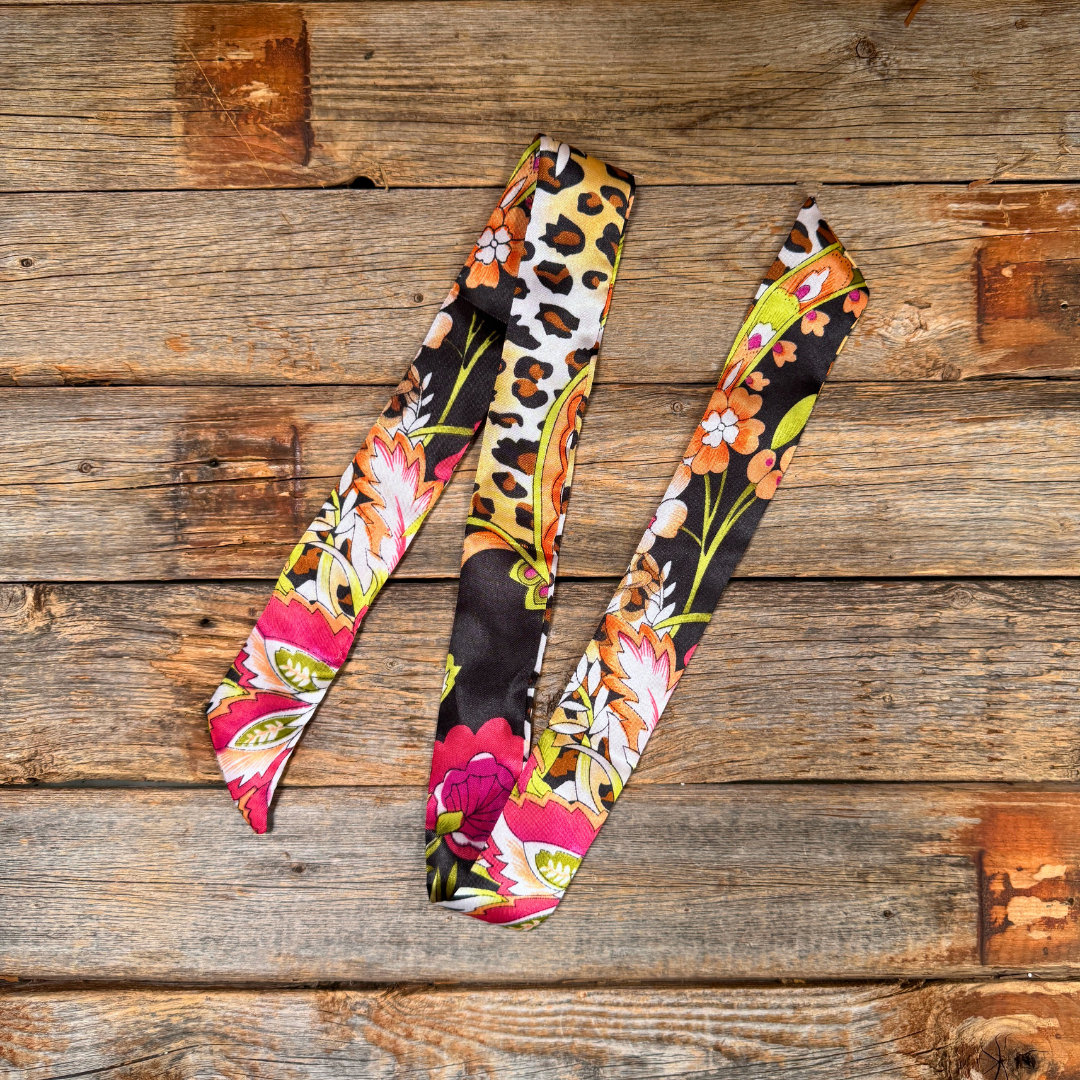 Cheetah and Floral Western_Wild_Rag_Scarf_for_Cowgirls_Rodeo_Drive_Conchos