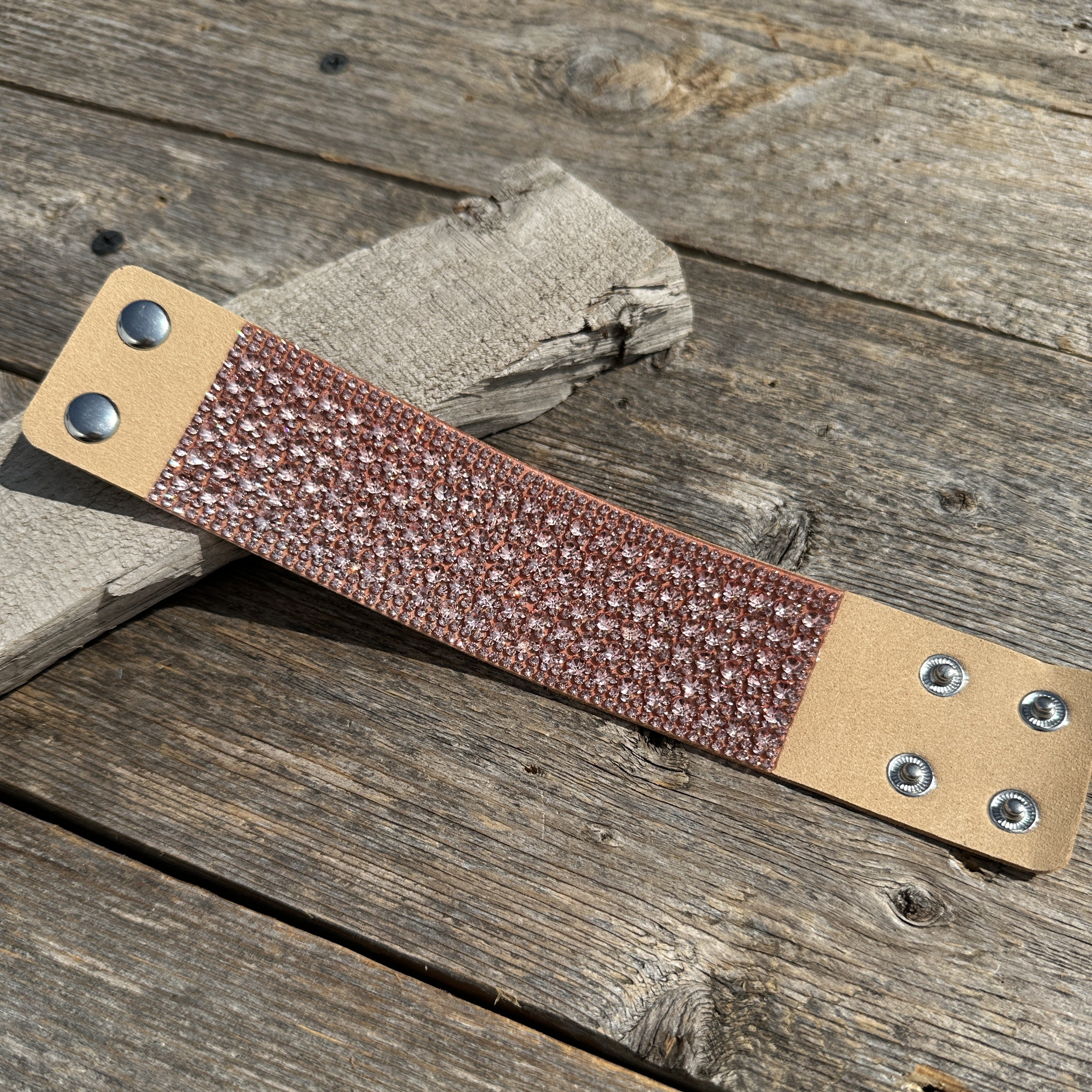 Copper Glitter western rustic NFR style bracelet - Rodeo Drive Conchos 