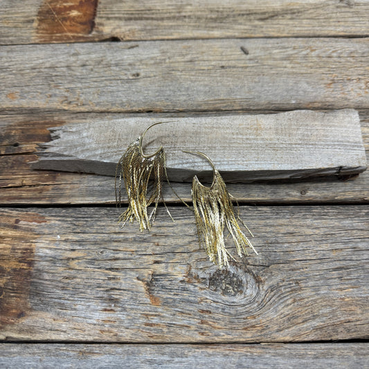 Cowgirl Gold Western Dangle Fashion Earrings-Rodeo Drive Conchos 
