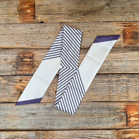 Cream and Blue Stripes Western_Wild_Rag_Scarf_for_Cowgirls_Rodeo_Drive_Conchos