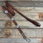 Genuine Leather Dog Collar or Leash With Bright Silver Capri and AB Conchos 10" to 22" orDC48