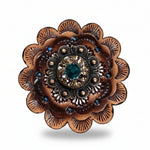Copper Teal - Champagne Crystal Conchos | Sizes 1"- 3" | Buckles | Saddle Set | Leather Rosettes | Slide