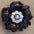 Black Gardenia Leather Flowers - 1" Crystal Conchos - Options